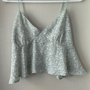 Blue floral flowy tank top. Active USA size S.